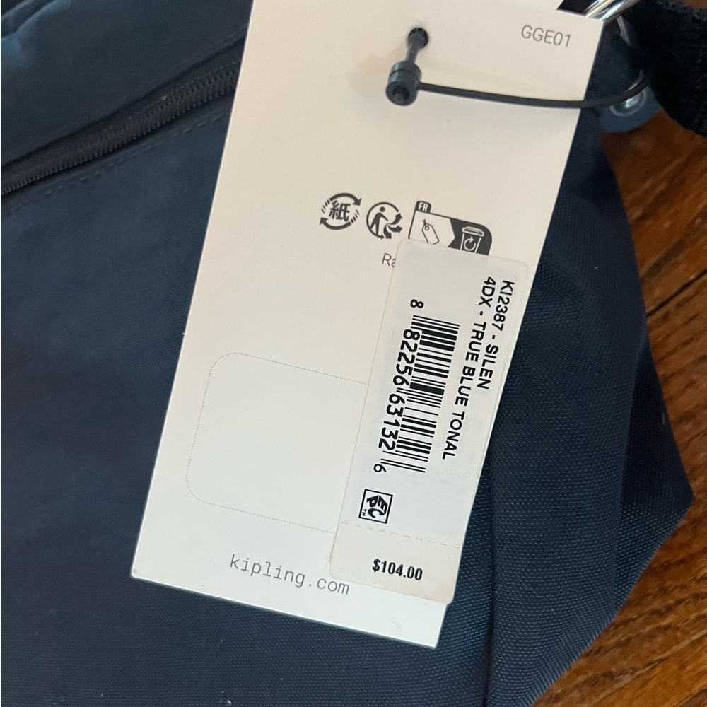 NWT Kipling silen bag crossbody True Blue - Picture 6 of 9